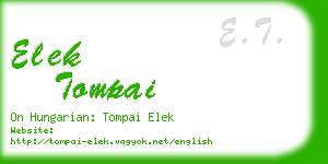 elek tompai business card